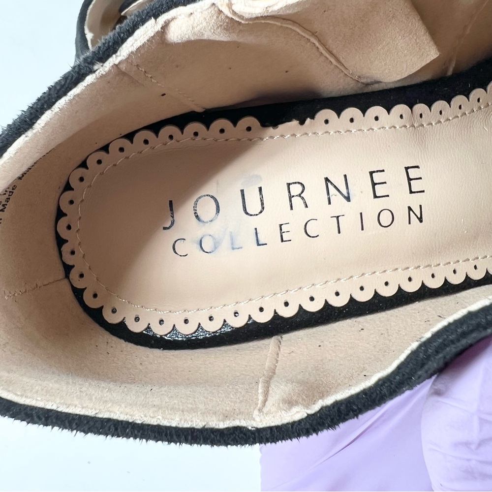 Journee Collection Women's Leona Lace Up Dress Shooties Black Size 6W - Picture 5 of 13